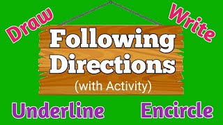 Following Directions (with Activity)