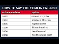 How to say the YEAR in English