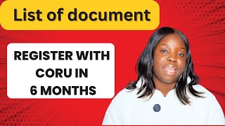 Supporting documents for CORU registration for international applicants