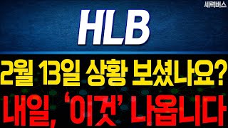 HLB 주가 전망. 전재산 걸고 말씀드릴게요. 내일 주가는 이렇게!! 오늘 꼭 시청하세요. 2월 13일 방송.