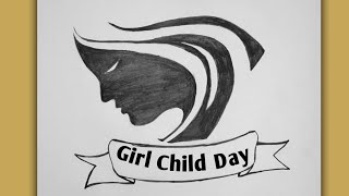 Save Girl Child Drawing Easy - Save Girl Child Poster - How To Draw Girl Child Poster Easy