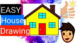 house drawing for kindergarten-house drawing and colouring| house drawing for kids and Toddlers|