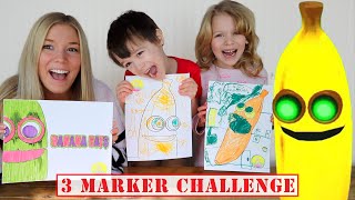 3 Marker Challenge with Roblox Banana Eats in Real Life at My PB and J House!