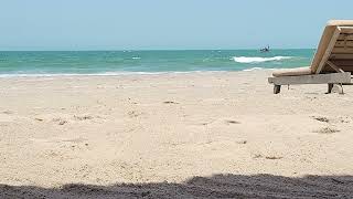 Splendid beach in Senegal with water running of sound for relaxing and meditating