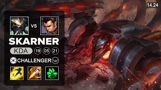 Skarner vs XinZhao Jungle - KR Challenger - Patch 14.24 Season 14