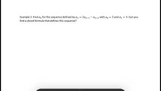 MATH 201: recursive sequence example