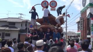 2016堺市八田荘だんじり祭り　八田北町、ブレーキテスト②（平成28年9月11日） [HD]