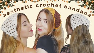 aesthetic crochet bandana ~ beginner friendly tutorial anyone can do!✨