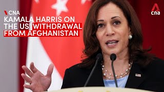Journalist asks VP Kamala Harris what went wrong with the US withdrawal in Afghanistan
