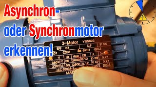 Asynchron oder Synchron Motor richtig erkennen Typenschild Merkregel Drehstrommotor