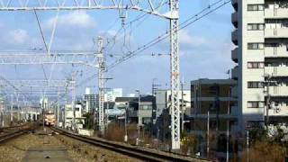 489系サワH01編成「ありがとう489系号」送り込み回送＠塚本駅通過　2011/3/26