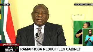 President Cyril Ramaphosa reshuffles National Cabinet