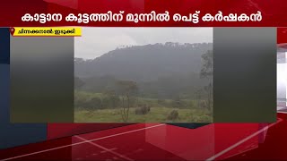 ചിന്നക്കനാലിൽ കാട്ടാന കൂട്ടത്തിന് മുന്നില്‍ പെട്ട് കര്‍ഷകന്‍ | Mathrubhumi News