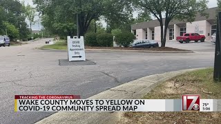 Wake County moves to yellow on transmission map
