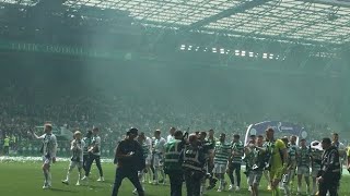 Players PARADE TROPHY! To green brigade ultras | Celtic 6-0 Motherwell