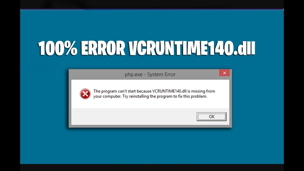 FIX WAMP Error Vcruntime140.dll Missing In Windows 7, 8, 10 - YouTube