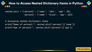 How to Access Nested Dictionary Items in Python