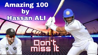 Hasan Ali Century in Qaid e Azam Trophy Final, Hasan Ali 100 Score, rain of sixes