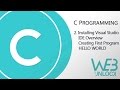 C Programming Tutorials | Installing Visual Studio Overview | Creating First Program HELLO WORLD