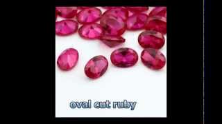 loose synthetic ruby gemstone