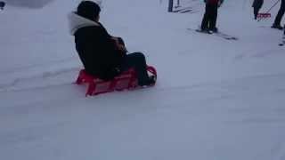 在瑞士小夏戴克滑雪橇， Playing Toboggan at Kleine Scheidegg, Switzerland