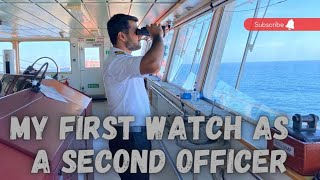 My first Navigational Watch as a 👨🏻‍✈️SECOND OFFICER || MERCHANT NAVY || LIFE AT SEA