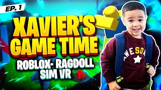 XAVIER GAME TIME (ROBLOX - RAGDOLL SIM VR) - MEET THE SWEETS