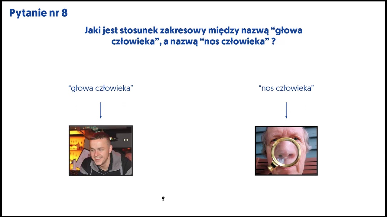 LOGIKA - Stosunek Zakresowy: A) "głowa Człowieka", B) "nos Człowieka ...