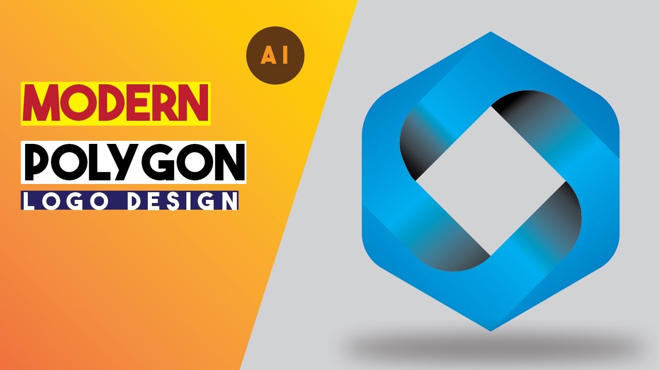 Modern Polygon Logo Design Adobe Illustrator Tutorial Youtube