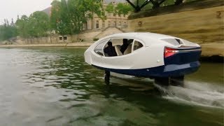 Flying taxi cruises through Paris