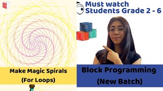 Code.org Tutorial | Lesson #16 | Make Magic Spirals (For Loops) | Coding Blocks Junior