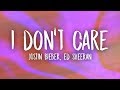ed sheeran & justin bieber - i don't care (lyrics)