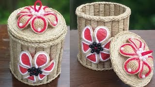 DIY Jewellery Box made from Jute Rope and Popsicle Sticks || Jute Rope Box | Pop Stick Crafts
