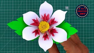 Beautiful Paper Flower Making For Beginners - DIY Paper Flower - School Project Making For Beginners