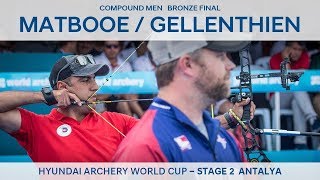 Nima Matbooe v Braden Gellenthien – compound men's bronze I Antalya 2018 Hyundai Archery World Cup