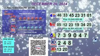 [LIVE] PCSO 9:00 PM DRAW - DECEMBER 26, 2024 LOTTO RESULTS