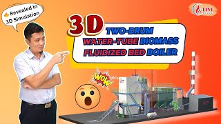 DIVI Boiler 3D Simulation | Two-Drum Fluidized Bed Boiler Working Principle