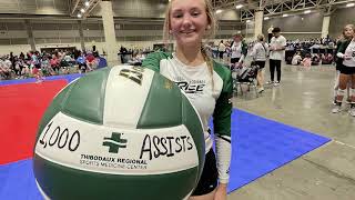 Emma Richey 1000 assists in 2023 club season