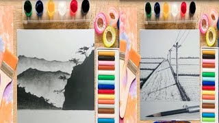 How To Draw Valley And Road In The Field Using Only One Pencil