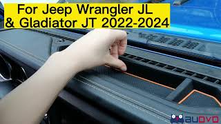 Auovo Silicon Organizer Tray Mat Compatible with 2018-2023 Wrangler JL JLU 2020-2023 Gladiator JT