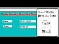 Display Date And Time using Timer Control in VB6.0
