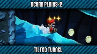 New Super Mario Bros. U 100% - Acorn Plains-2: Tilted Tunnel + Secret Exit