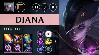 Diana Top vs Dr. Mundo: Unstoppable - KR Master Patch 14.24