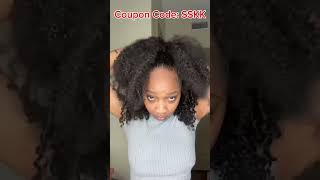 😍Cute Half Up Half Down Hairstyles Using Natural Curly Clip Ins｜Hair Extension Tutorial #elfinhair