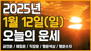 2025년 1월 12일 일요일 띠별운세 [오늘의 운세]