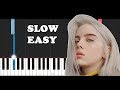 Billie Eilish - xanny (SLOW EASY PIANO TUTORIAL)