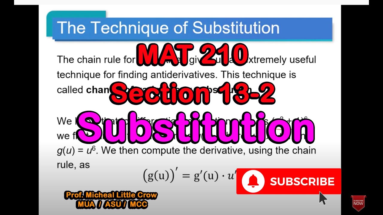 Mat 210 Section 13 2 Substitution Youtube