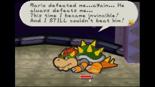 Killing Bowser with a Pebble in Paper Mario