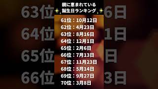 親に恵まれている誕生日ランキングTOP100【金運上昇】 #shorts #金運 #金運アップ