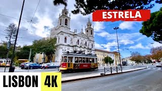 LISBON, PORTUGAL 🇵🇹 [4K] Estrela Neighbourhood — Walking Tour